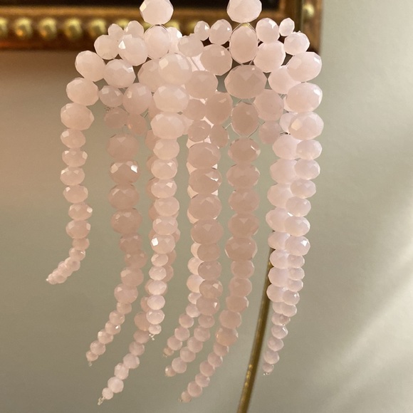 Free People, pink crystal multi-armed chandelier earrings, NWT!! - Picture 3 of 4